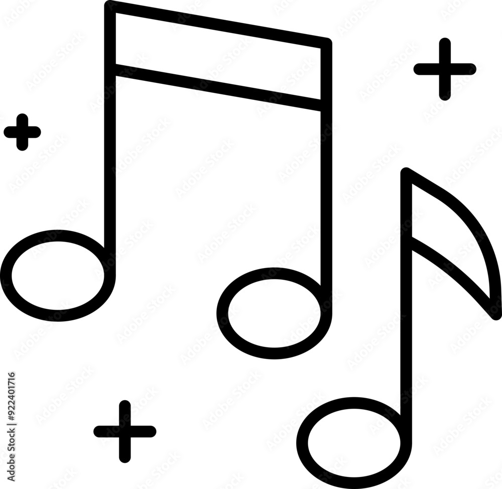 Music notes icon. Celebrate symbol. Linear style. Music notes icon. Celebrate symbol. Linear style.