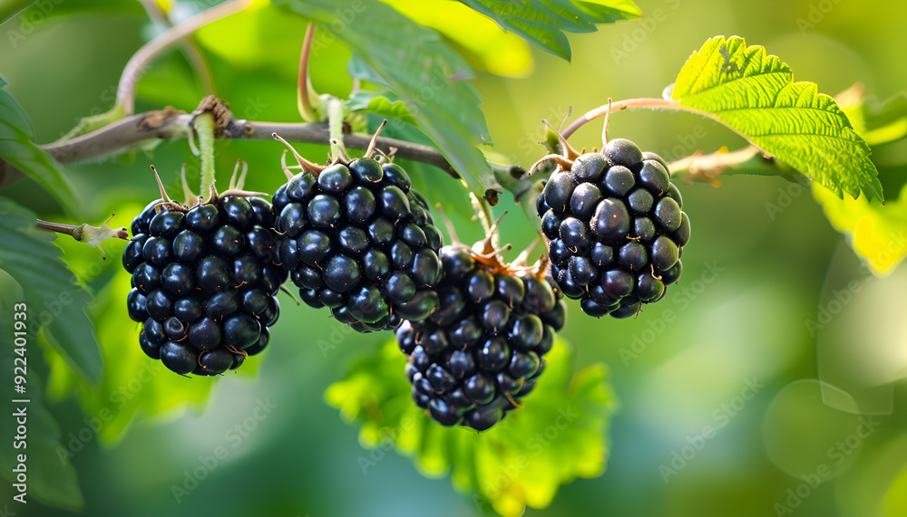 fresh blackberries in a garden fresh blackberries in a garden
