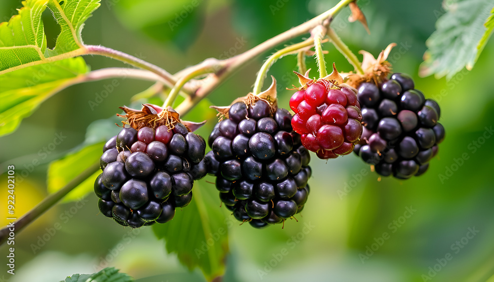 fresh blackberries in a garden fresh blackberries in a garden