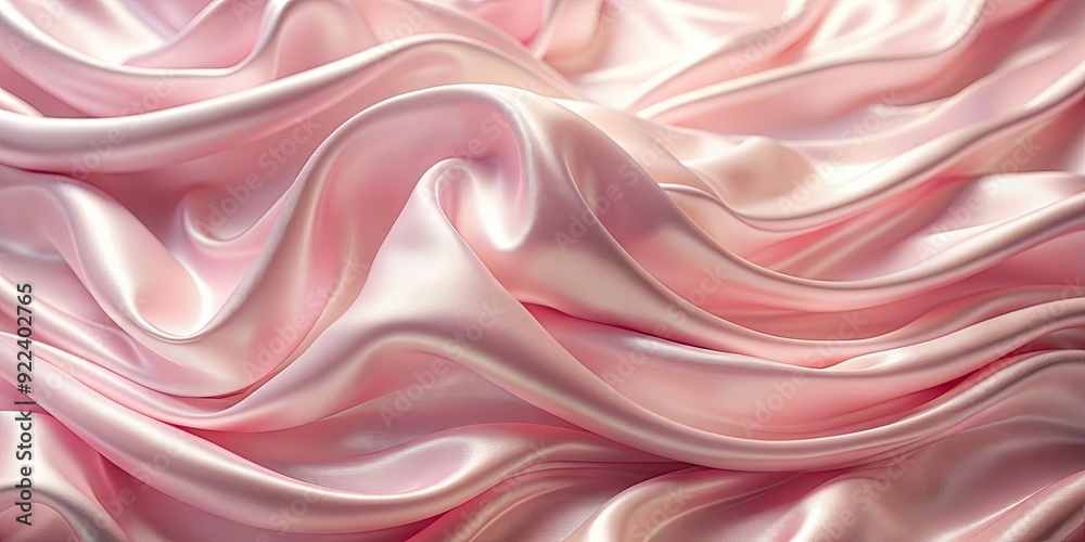 Obraz premium Soft pink luxury backdrop with shiny waves in a silky fabric material , luxury, pink, backdrop, shiny, waves, silky, fabric