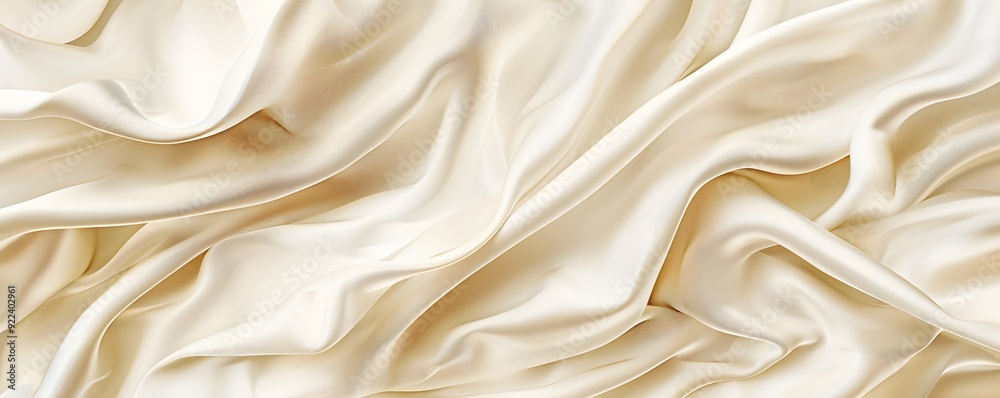 Obraz premium Abstract Draped Creamy White Silk Fabric