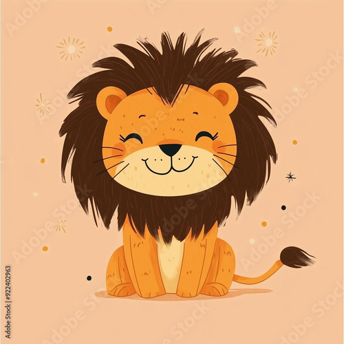 Majestic Lion Illustration in High-Resolution, Detailed Wildlife Artwork  Nature-Themed Designs photo