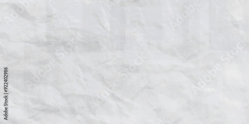 White paper crumpled texture. White wrinkled paper texture. Grunge concrete wall. Vintage blank wallpaper. panorama grunge wrinkly paper texture background, crumpled pattern texture. Top view.