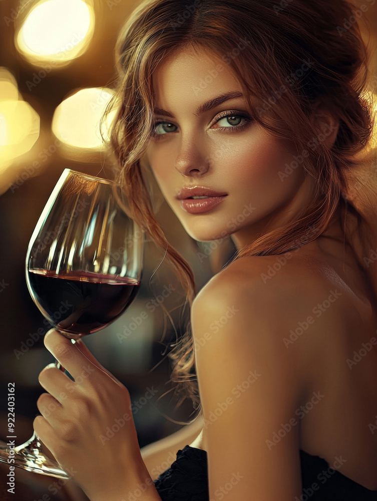 A woman is holding a wine glass and smiling A woman is holding a wine glass and smiling