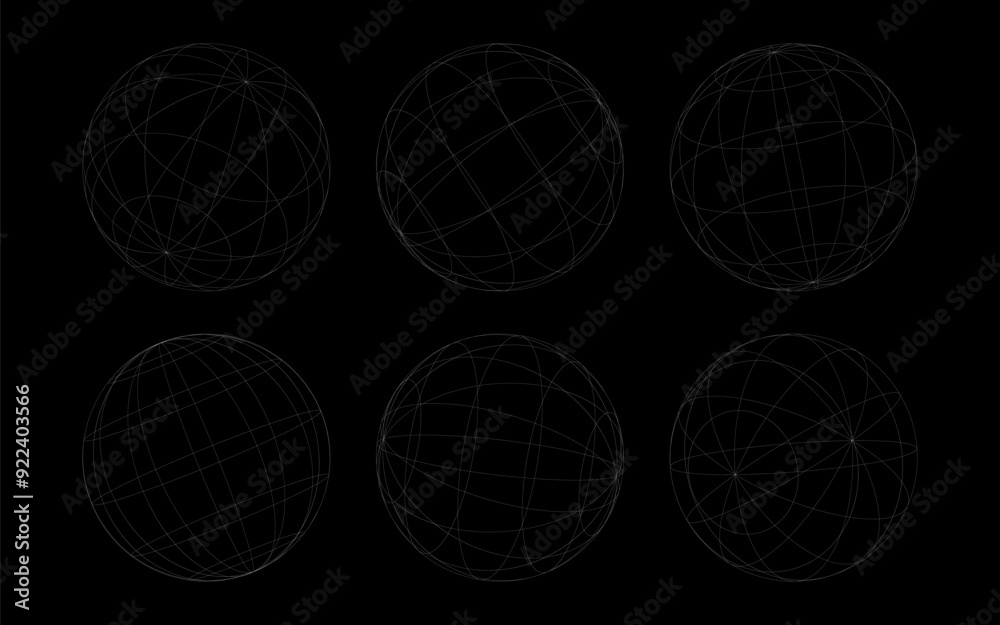 Globe grid spheres. 3D spheres wireframe Globe grid spheres. 3D spheres wireframe