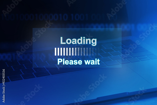 Computer loading screen; Waiting for loading file or software update