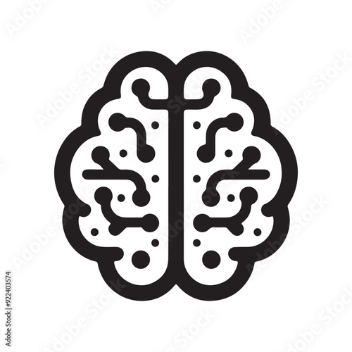 brain silhouettes , brian vector design photo