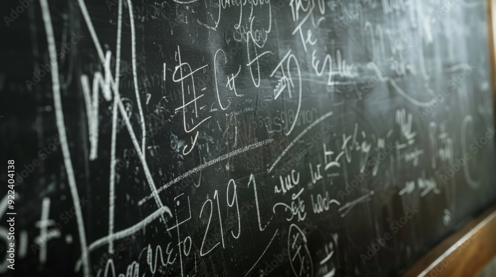 blackboard with math equations blackboard with math equations
