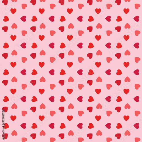 Hearts seamless pattern. cute watercolor vector background with small hearts. For baby print, 14 February Valentine backdrop