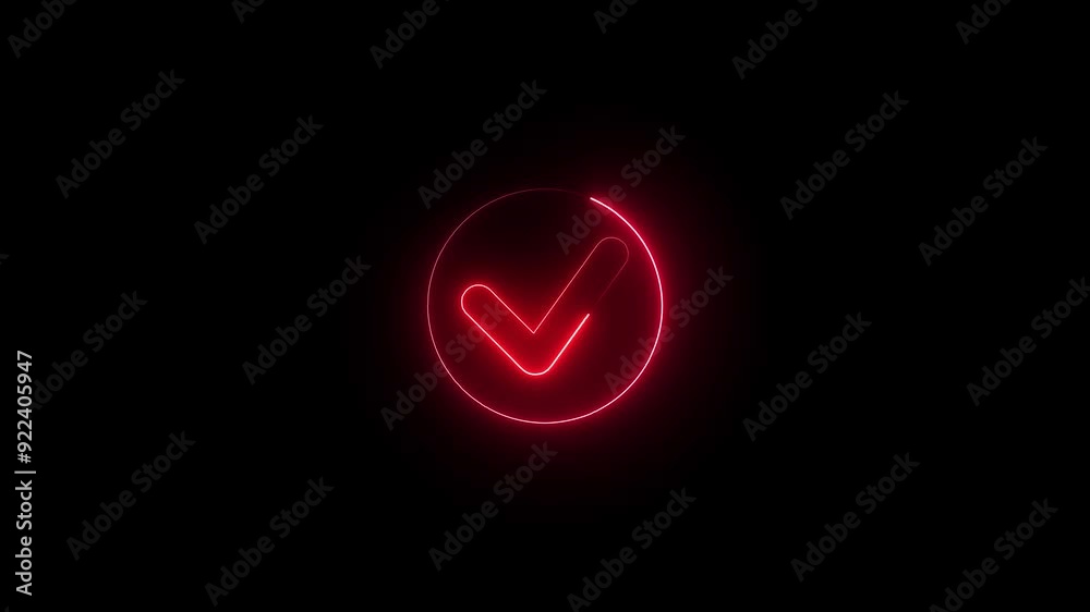 Glowing neon check mark icon. Check mark symbol. approved tick mark icon, 4k video. Glowing neon check mark icon. Check mark symbol. approved tick mark icon, 4k video.