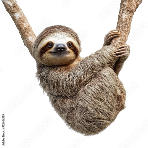 Sloth, Animal of Costa Rica isolated on transparent or white background 