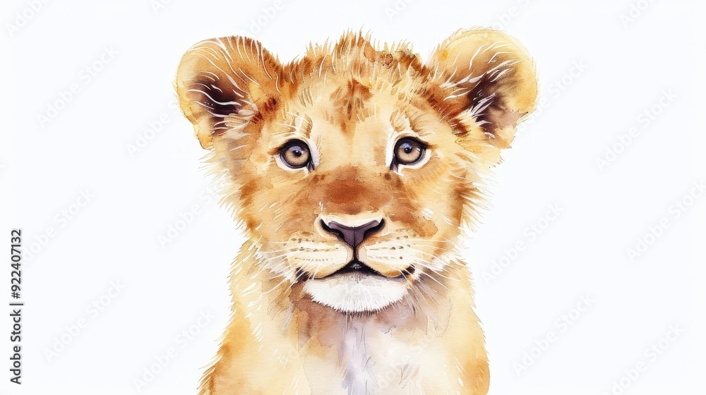 Charming Baby Lion Illustration, adorable expression with large eyes and small mane, perfect for nursery decor, includes ample space for personalized text. Charming Baby Lion Illustration, adorable expression with large eyes and small mane, perfect for nursery decor, includes ample space for personalized text.