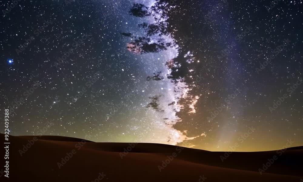 Milky Way Over the Desert, Generative AI Milky Way Over the Desert, Generative AI