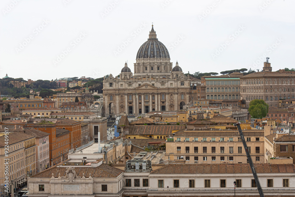 A view of Saint Peter's cathedral over Rome