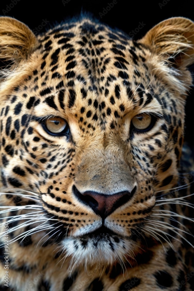Naklejka premium Majestic Leopard Portrait with Intense Gaze