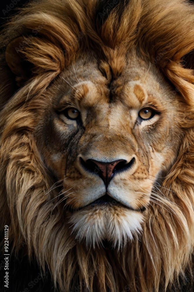Majestic Lion Portrait with Intense Gaze Majestic Lion Portrait with Intense Gaze