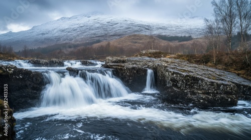 Winter rush at Glen Orchy Falls, Bridge of Orchy