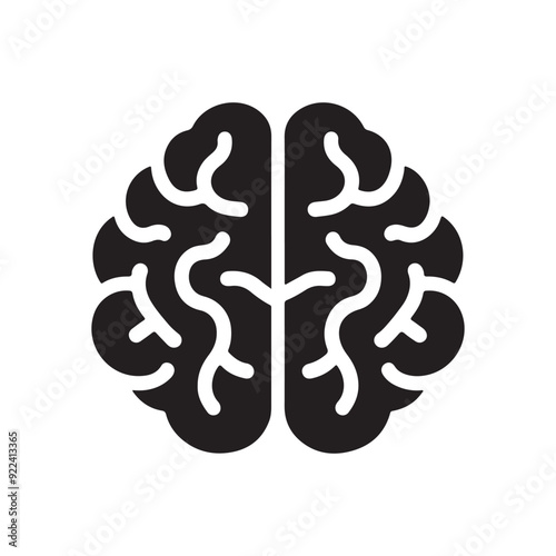 human brain silhouettes vector design