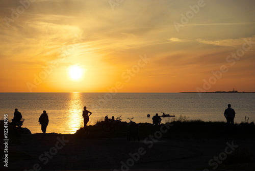 Strukkamp auf Fehmarn im Sonnenuntergang photo