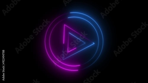 Wallpaper Mural Glowing pink , purple color neon line musical note icon on black background. neon audio icon or sign and symbol.  Torontodigital.ca