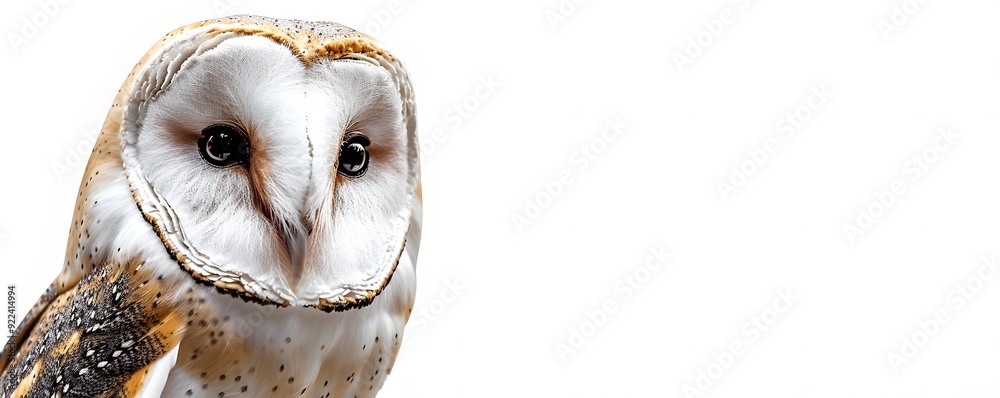 Naklejka premium Close-up Portrait of a Barn Owl with Intense Eyes