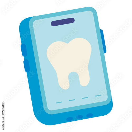 dental care mobile phone app flat icon
