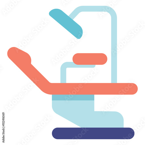 dental patient chair flat icon