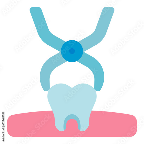 dental tooth extraction flat icon