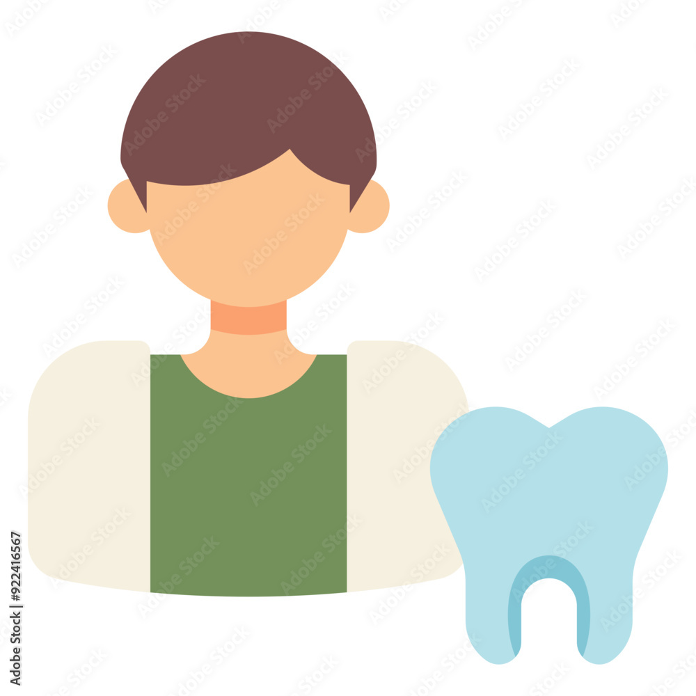 male dentist flat icon