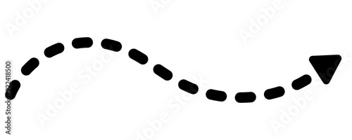 фотографія Wavy arrow dashed line isolated