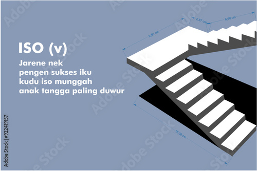 Vector ladder with Javanese sentences about the meaning of success