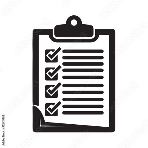 Chacklist icon Vector silhoutte illustration on a white background.  