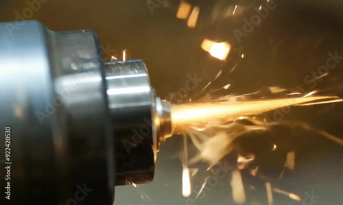 Extreme Close-Up of a Drill Bit in Action