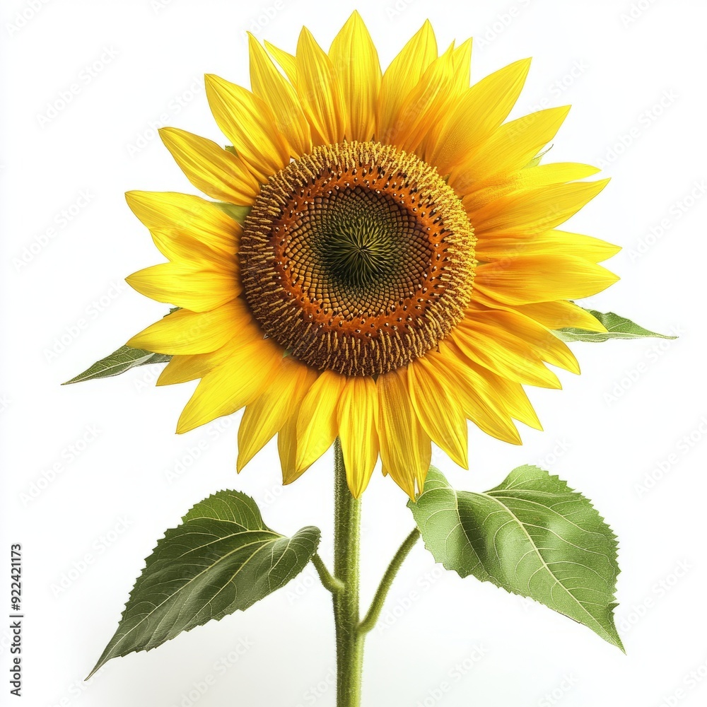 Obraz premium Close up of Sunflower on an isolated white background 
