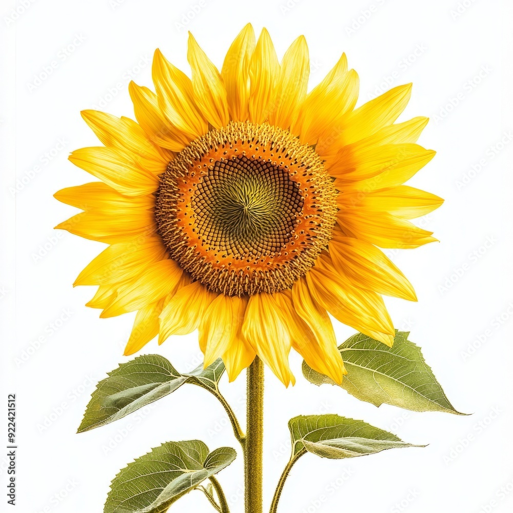 Obraz premium Close up of Sunflower on an isolated white background 
