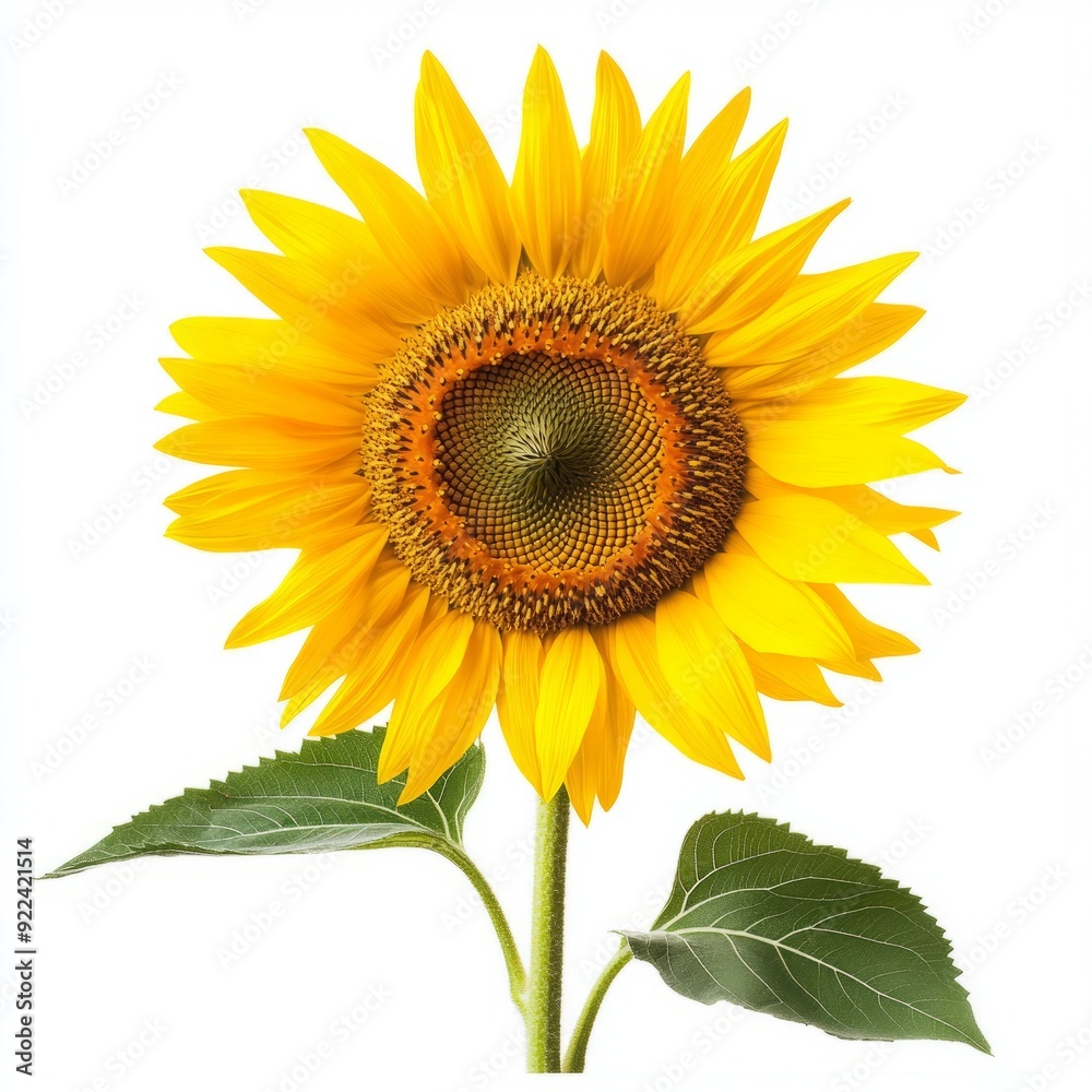 Fototapeta premium Close up of Sunflower on an isolated white background 
