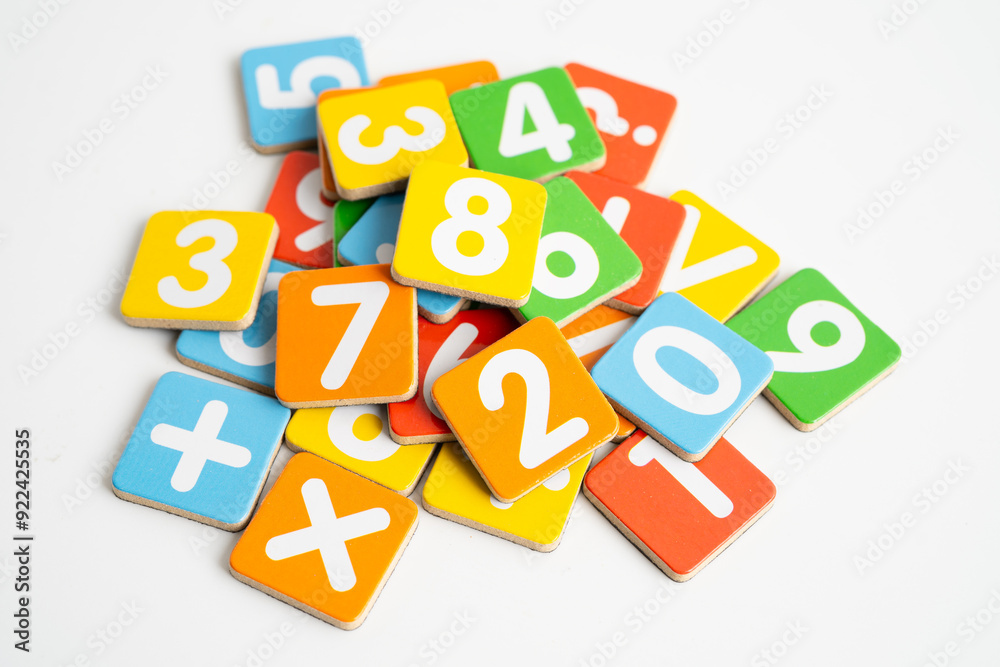 Math number isolated on white background with clipping path, mathematics learning course. Math number isolated on white background with clipping path, mathematics learning course.