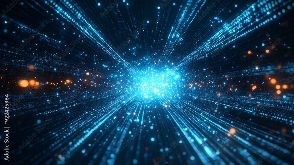 A vivid blue digital network with streaming data particles, symbolizing the rapid growth of digital communications and information technology. A vivid blue digital network with streaming data particles, symbolizing the rapid growth of digital communications and information technology.