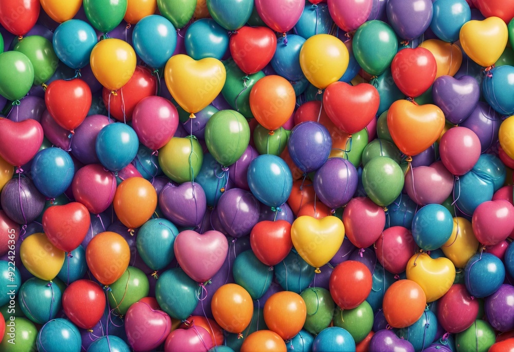love rainbow balloons background. The image showcases a vibrant array of colorful balloons in various shapes and sizes, creating a lively and festive atmosphere. love rainbow balloons background. The image showcases a vibrant array of colorful balloons in various shapes and sizes, creating a lively and festive atmosphere.
