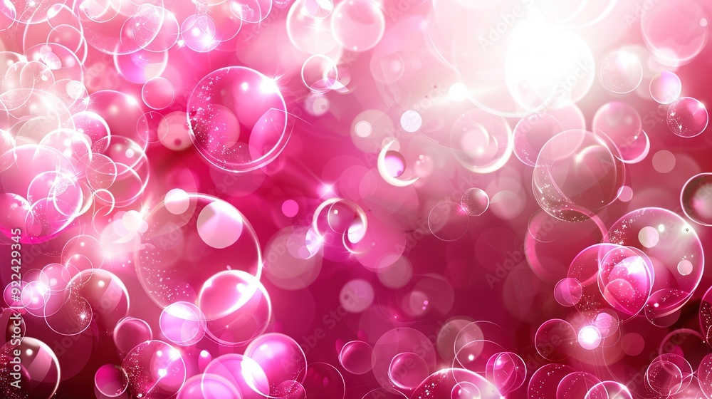 Pink and white background with numerous floating bubbles Pink and white background with numerous floating bubbles