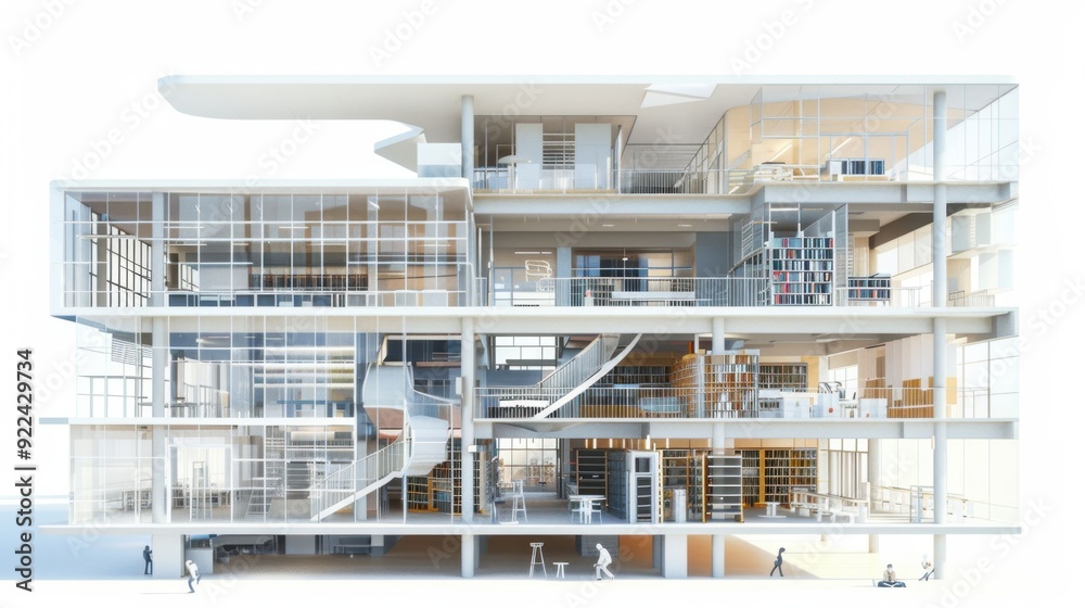 Intricately designed 3D model of a university-themed building with multiple floors, showcasing detailed school facilities and Avatar Star Shoe as the principal, all interconnected with ladder Intricately designed 3D model of a university-themed building with multiple floors, showcasing detailed school facilities and Avatar Star Shoe as the principal, all interconnected with ladder