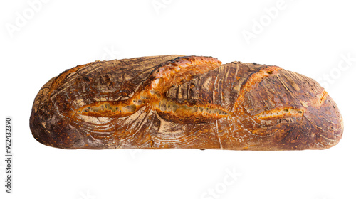 A loaf of freshly baked bread isolated.