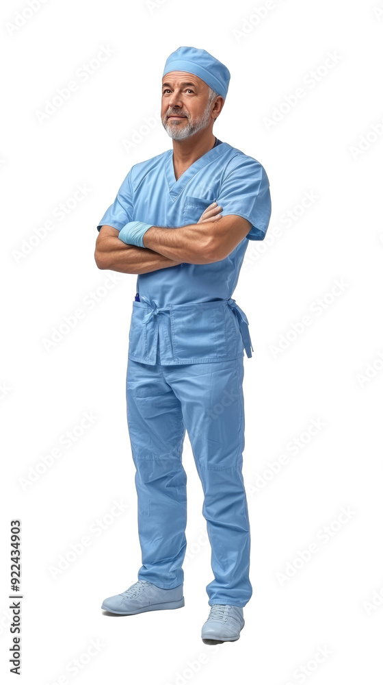 Isolated, transparent, no background, Experienced Medical Professional in Blue Scrubs | Healthcare and Medicine Isolated, transparent, no background, Experienced Medical Professional in Blue Scrubs | Healthcare and Medicine