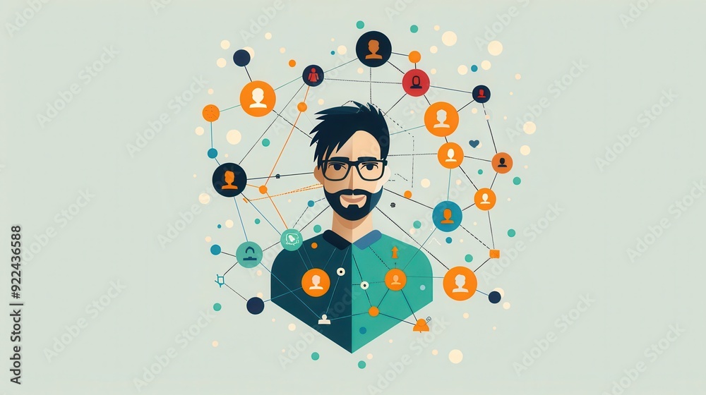 Obraz premium Empathy: Connection, people connecting emotionally, flat design illustration