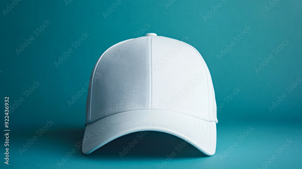 White baseball cap with a centered logo space White baseball cap with a centered logo space