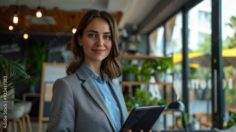 The businesswoman with tablet