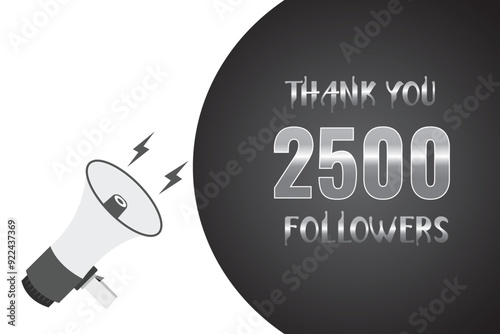 2500 OR 2.5k followers celebration. Thank you 2500   followers congratulation template banner. banner for social 2.5k friends and followers. celebrate subscribers and followers.
