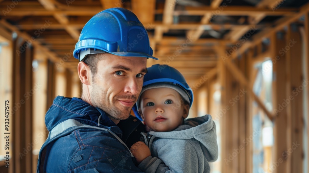 The construction worker and child The construction worker and child