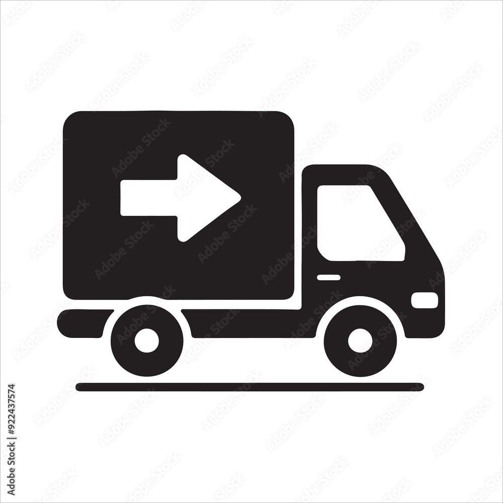 delivery icon Vector silhoutte illustration on a white background. delivery icon Vector silhoutte illustration on a white background.