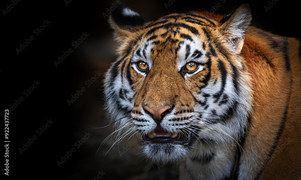 Close-up on jungle big tiger wild angry eyes portrait Close-up on jungle big tiger wild angry eyes portrait